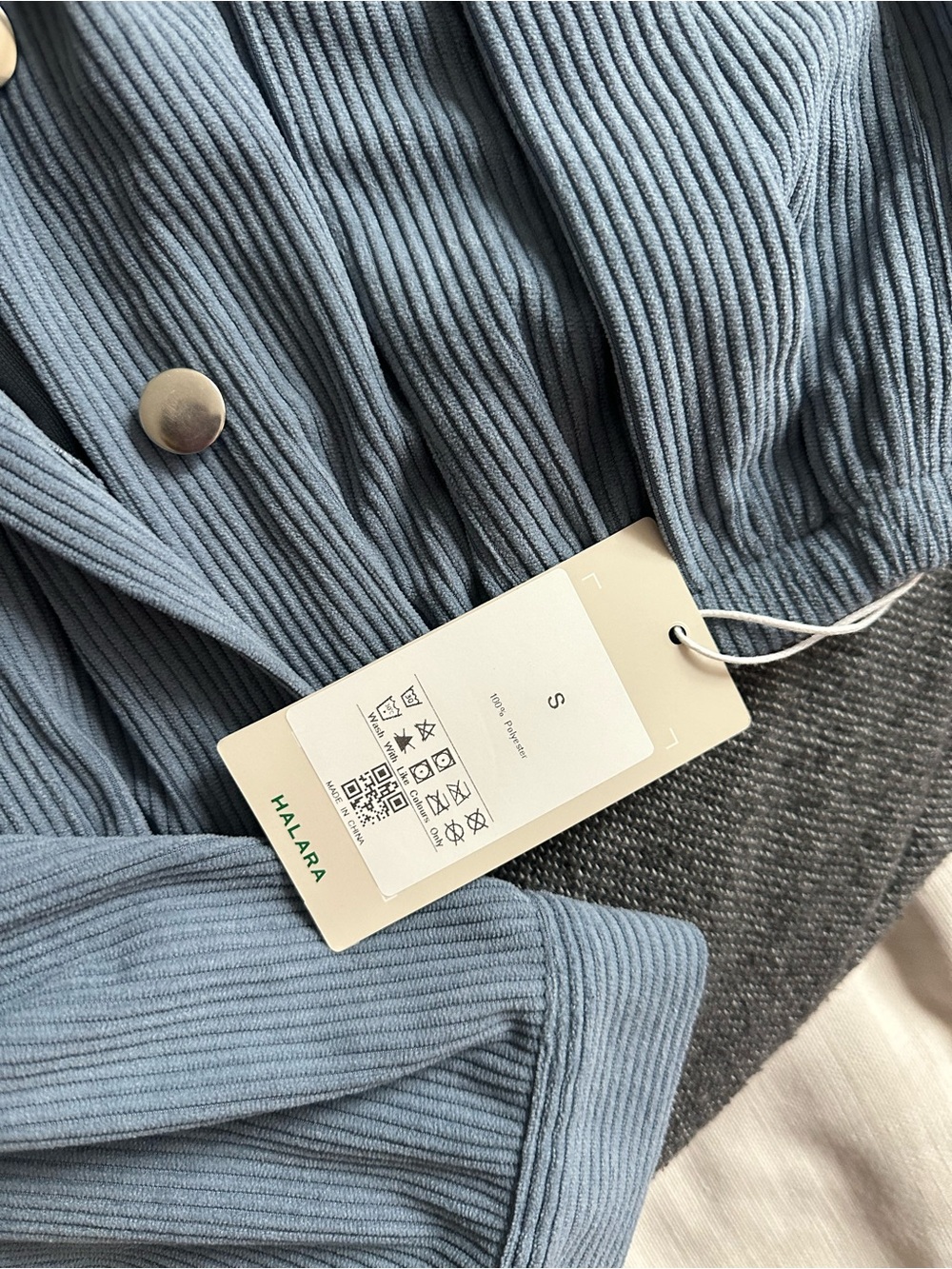 HALARA Light Blue Ribbed Snap-Front Jacket - Picture 2 of 4